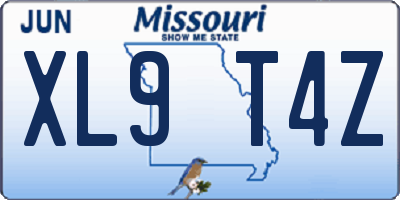 MO license plate XL9T4Z
