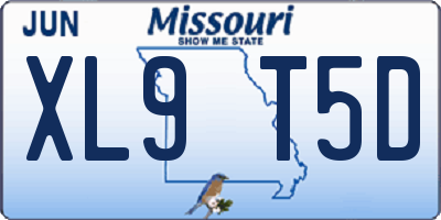 MO license plate XL9T5D
