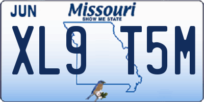 MO license plate XL9T5M