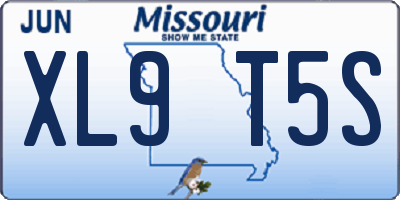 MO license plate XL9T5S