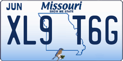 MO license plate XL9T6G
