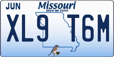 MO license plate XL9T6M