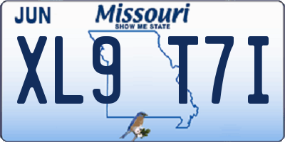 MO license plate XL9T7I