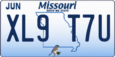 MO license plate XL9T7U