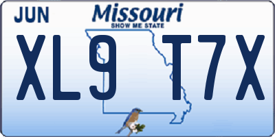 MO license plate XL9T7X