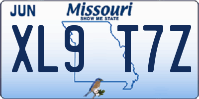 MO license plate XL9T7Z