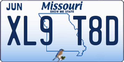MO license plate XL9T8D