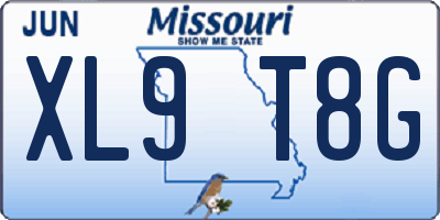 MO license plate XL9T8G