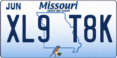 MO license plate XL9T8K