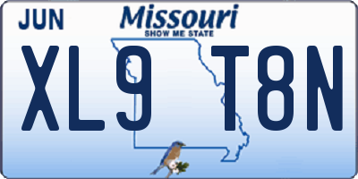 MO license plate XL9T8N