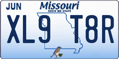 MO license plate XL9T8R