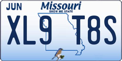 MO license plate XL9T8S