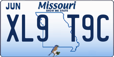 MO license plate XL9T9C