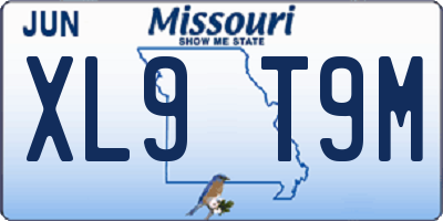 MO license plate XL9T9M