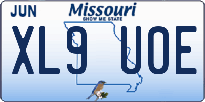 MO license plate XL9U0E