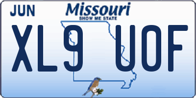 MO license plate XL9U0F