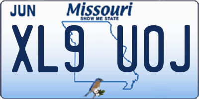 MO license plate XL9U0J