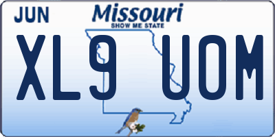 MO license plate XL9U0M