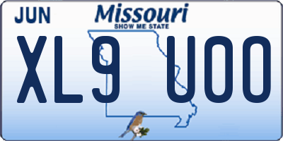 MO license plate XL9U0O