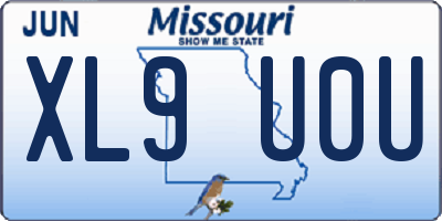 MO license plate XL9U0U