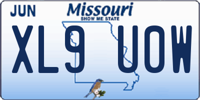 MO license plate XL9U0W