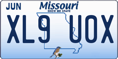 MO license plate XL9U0X
