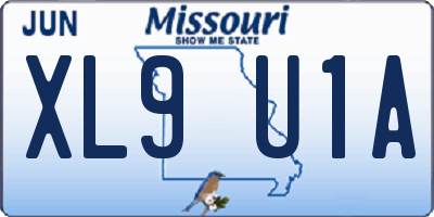 MO license plate XL9U1A
