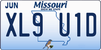 MO license plate XL9U1D