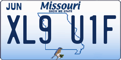 MO license plate XL9U1F