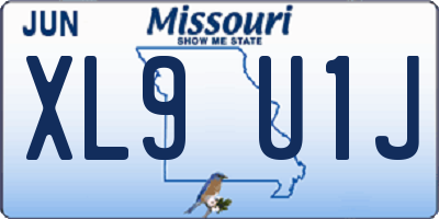 MO license plate XL9U1J