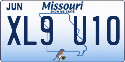 MO license plate XL9U1O