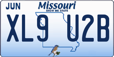 MO license plate XL9U2B