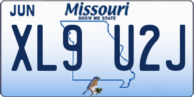 MO license plate XL9U2J