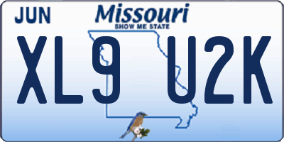 MO license plate XL9U2K