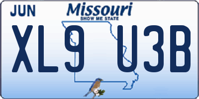 MO license plate XL9U3B