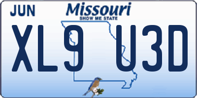 MO license plate XL9U3D
