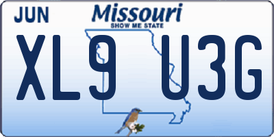 MO license plate XL9U3G