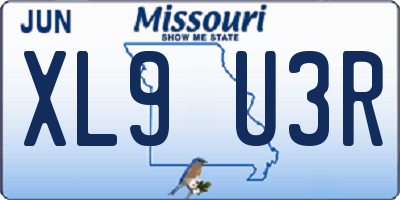 MO license plate XL9U3R