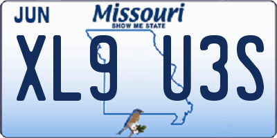 MO license plate XL9U3S
