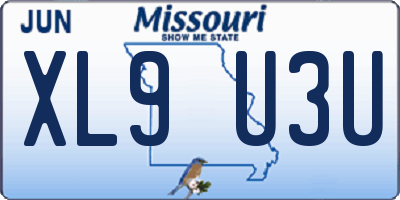 MO license plate XL9U3U