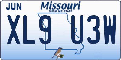 MO license plate XL9U3W