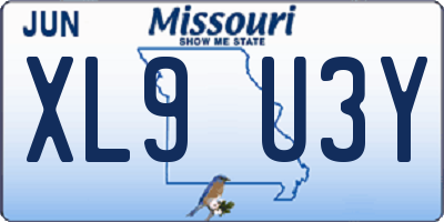 MO license plate XL9U3Y