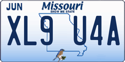 MO license plate XL9U4A