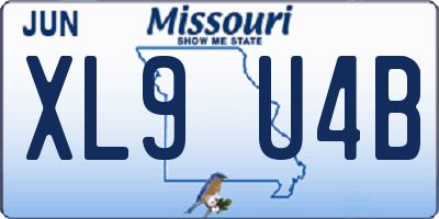 MO license plate XL9U4B