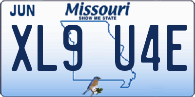 MO license plate XL9U4E