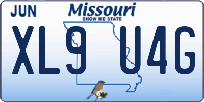 MO license plate XL9U4G