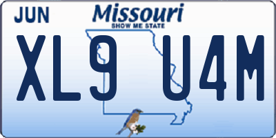 MO license plate XL9U4M