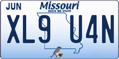 MO license plate XL9U4N