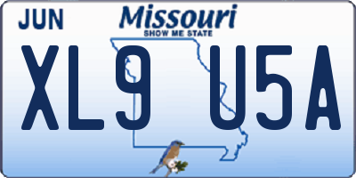 MO license plate XL9U5A