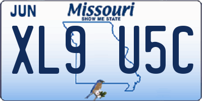 MO license plate XL9U5C